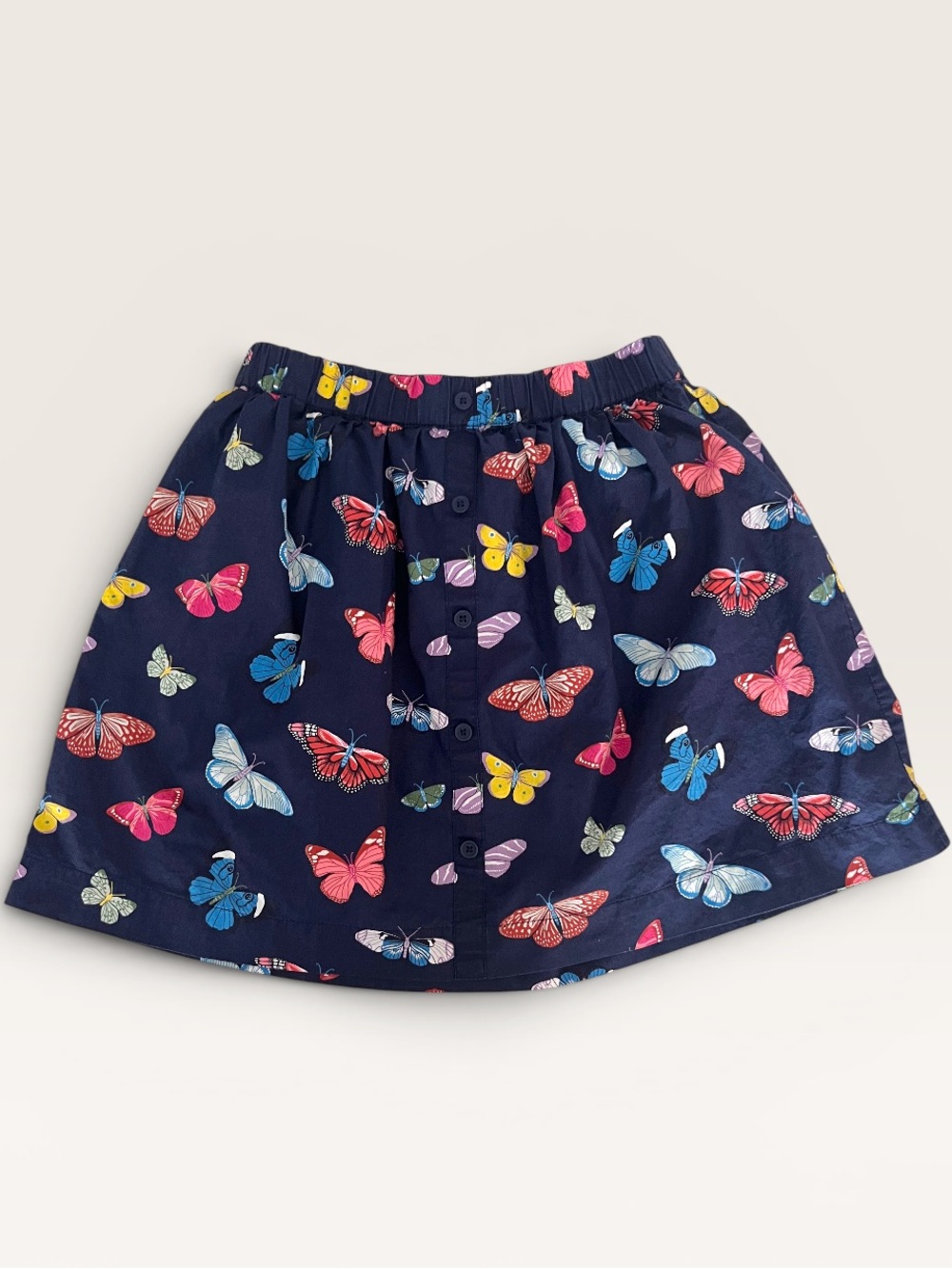 Mini Boden Navy Butterfly Print Skirt